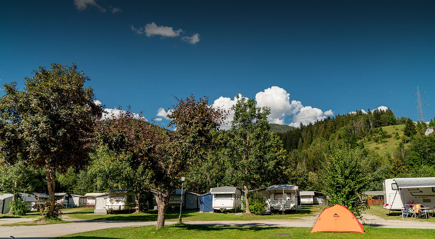 Campingplatz neben dem Hotel Brunner an der Reiteralm in der Steiermark