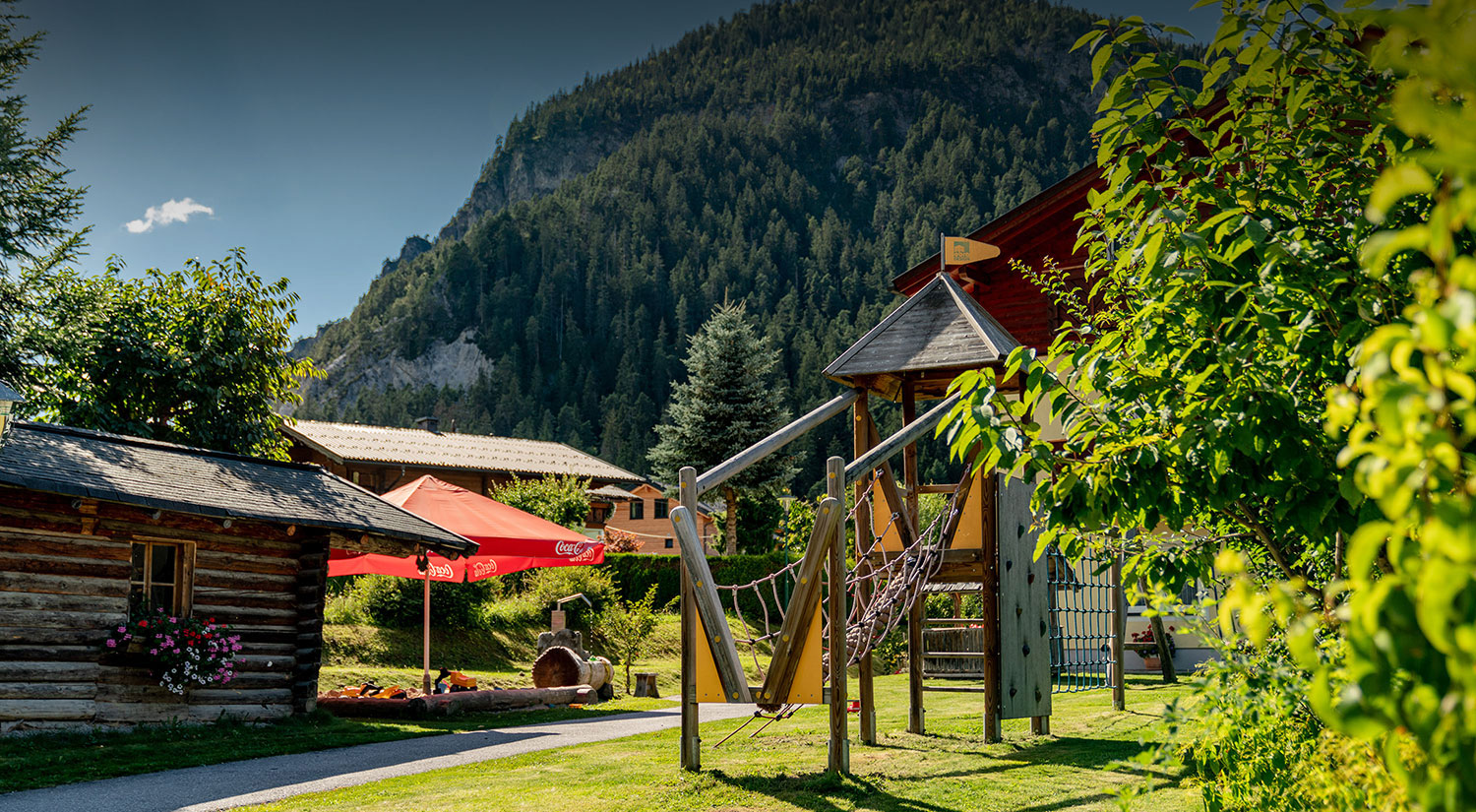 Spielplatz beim Camping Reiteralm beim Campingplatz Brunner mit Restaurant und Hotel