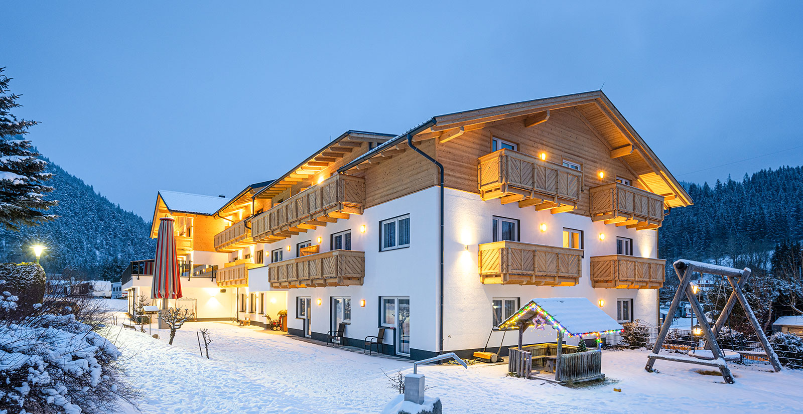 Hotel Brunner im Winter in Gleiming in Toplage nahe der Reiteralm Talstation